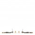 Enamel CC Clover Drop Earrings Black Gold