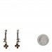 Enamel CC Clover Drop Earrings Black Gold