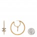 Baguette Crystal CC Drop Hoop Earrings Gold