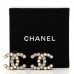 Crystal Pearl CC Dazzling Domino Earrings Gold