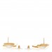 Pearl CC Tags Drop Earrings Gold