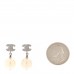 Crystal Pearl CC Drop Earrings Silver Pearly White