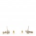 Crystal CC Bow Dangle Earrings Gold