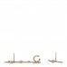 Metal Strass I Love Coco Heart Chain Climber Earrings Gold Pink