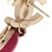 Crystal CC Resin Heart Drop Earrings Pink Gold