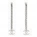 CC Long Drop Earrings Silver