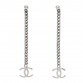 CC Long Drop Earrings Silver