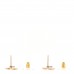 Crystal CC Resin Heart Earrings Gold Pink White