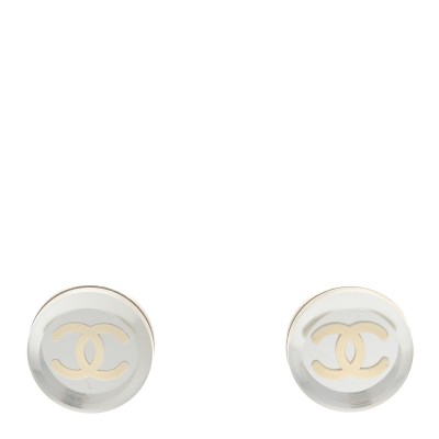 Mirror Resin CC Earrings Silver