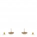 Pearl Crystal CC Heart Drop Earrings Gold White