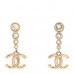 Crystal CC Drop Earrings Gold