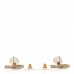 Crystal Pearl CC Drop Earrings Gold