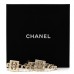Metal Crystal CC Square Chain Hoop Earrings Gold