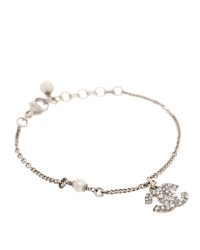 Pearl Crystal CC Bracelet Gold
