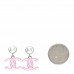 Pearl Enamel CC Drop Earrings Pink