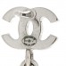 Crystal Emoji Choupette Cat CC Earrings Silver