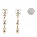 Crystal Pearl Charming Winter CC Star Heart Drop Earrings Gold