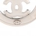 Crystal CC Round Earrings Silver