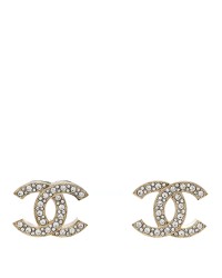 Crystal CC Earrings Light Gold