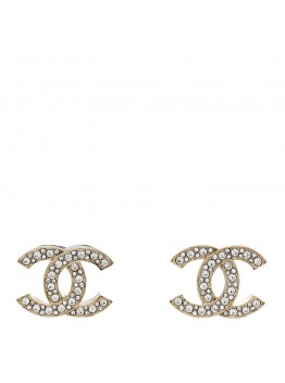 Crystal CC Earrings Light Gold