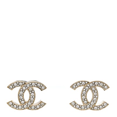 Crystal CC Earrings Light Gold