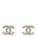 Crystal CC Earrings Light Gold