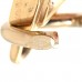 Metal CC Lock Drop Earrings Gold