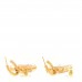 Metal Resin CC Square Drop Earrings Gold Transparent