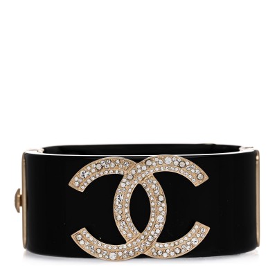 Resin Crystal CC Cuff Black Gold