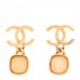 Metal Natural Stones CC Drop Earrings Gold