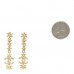 Metal Crystal CC Drop Earrings Gold