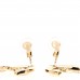 Metal Crystal CC Open Heart Earrings Gold