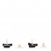 Resin Strass Perfume Bottle CC Earrings Black Gold