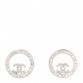 Crystal CC Round Earrings Silver