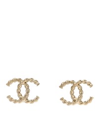 Twisted CC Earrings Light Gold