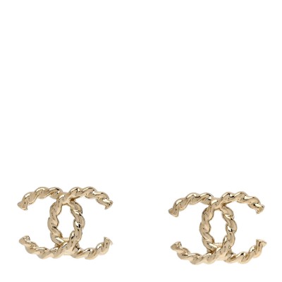 Twisted CC Earrings Light Gold