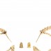 Crystal Pearl CC Drop Hoop Earrings Gold Pearly White