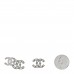 Baguette Crystal Double CC Earrings Silver