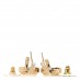 Metal CC Lock Drop Earrings Gold