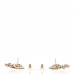 Crystal Pearl CC Leaf Earrings Gold