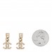 Metal Crystal Baguette CC Chain Drop Earrings Gold