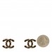 Lambskin CC Chain Earrings Black Gold Pink