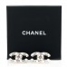 Crystal Enamel CC Earrings Silver White