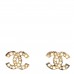 Pearl Crystal CC Earrings Light Gold