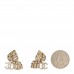 Crystal Pearl CC Leaf Earrings Gold