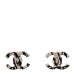 Metal CC Jackson Pollock Splattered Paint Earrings Black Gold