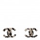 Metal CC Jackson Pollock Splattered Paint Earrings Black Gold
