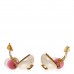 Enamel Bead CC Drop Clip On Earrings Gold Multicolor