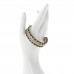 Metal Lambskin Crystal Chain Star CC Cuff M Black Gold