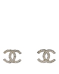 Crystal CC Earrings Silver
